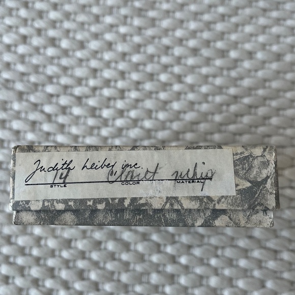 Judith Leiber Black Snakeskin Embossed Long Lady Leather Continental Wallet VTG - Picture 9 of 10